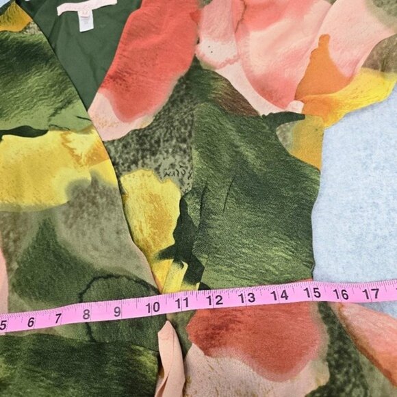 Anthropologie Hutch Geo Maxi Wrap Dress M Multicolor Balloon Sleeve Ruffle Boho - Picture 7 of 12